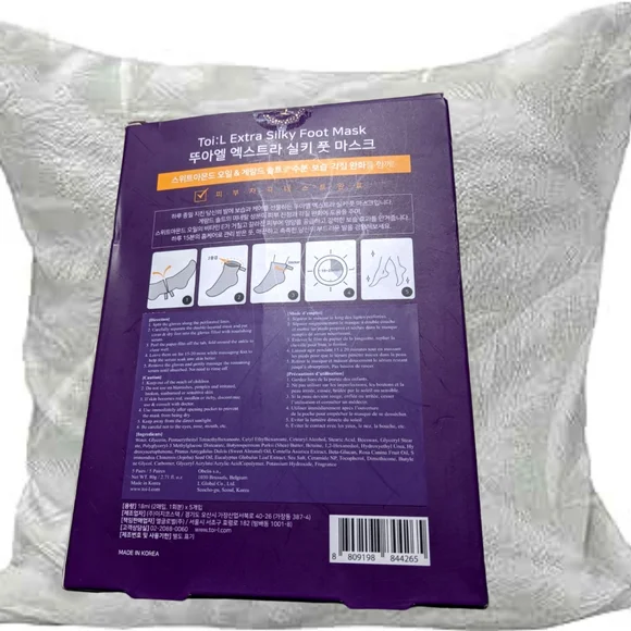 TOI:L Extra Silky Foot Mask Glove 5 Pairs, Premium Foot Care Treatment, Dry Skin - Picture 2 of 3